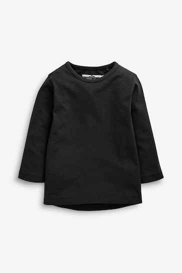 Black 2 Pack Long Sleeve T-Shirts (3mths-7yrs)