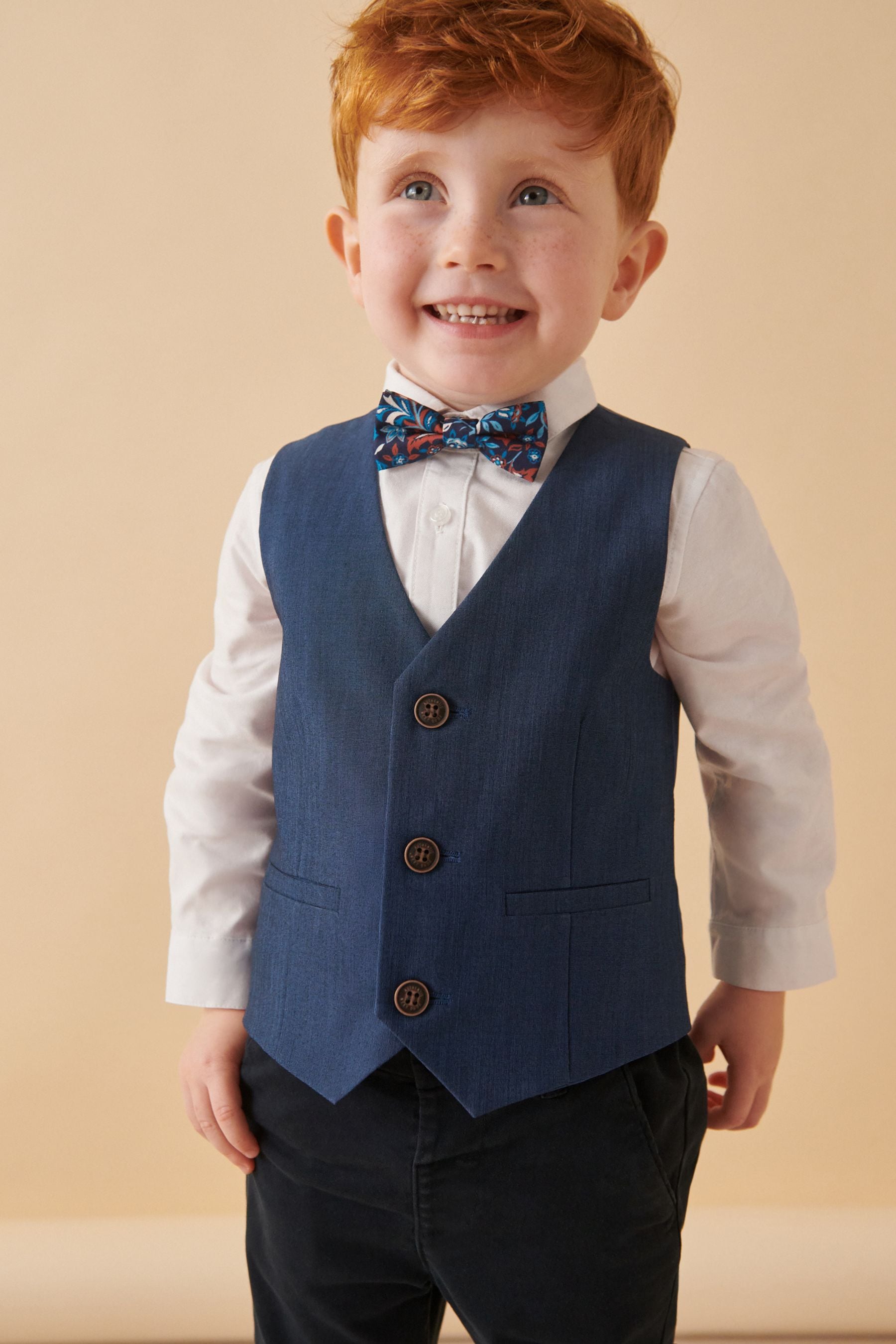 Buy Blue Waistcoat Shirt Bowtie Set 3mths 9yrs from the Next UK online shop