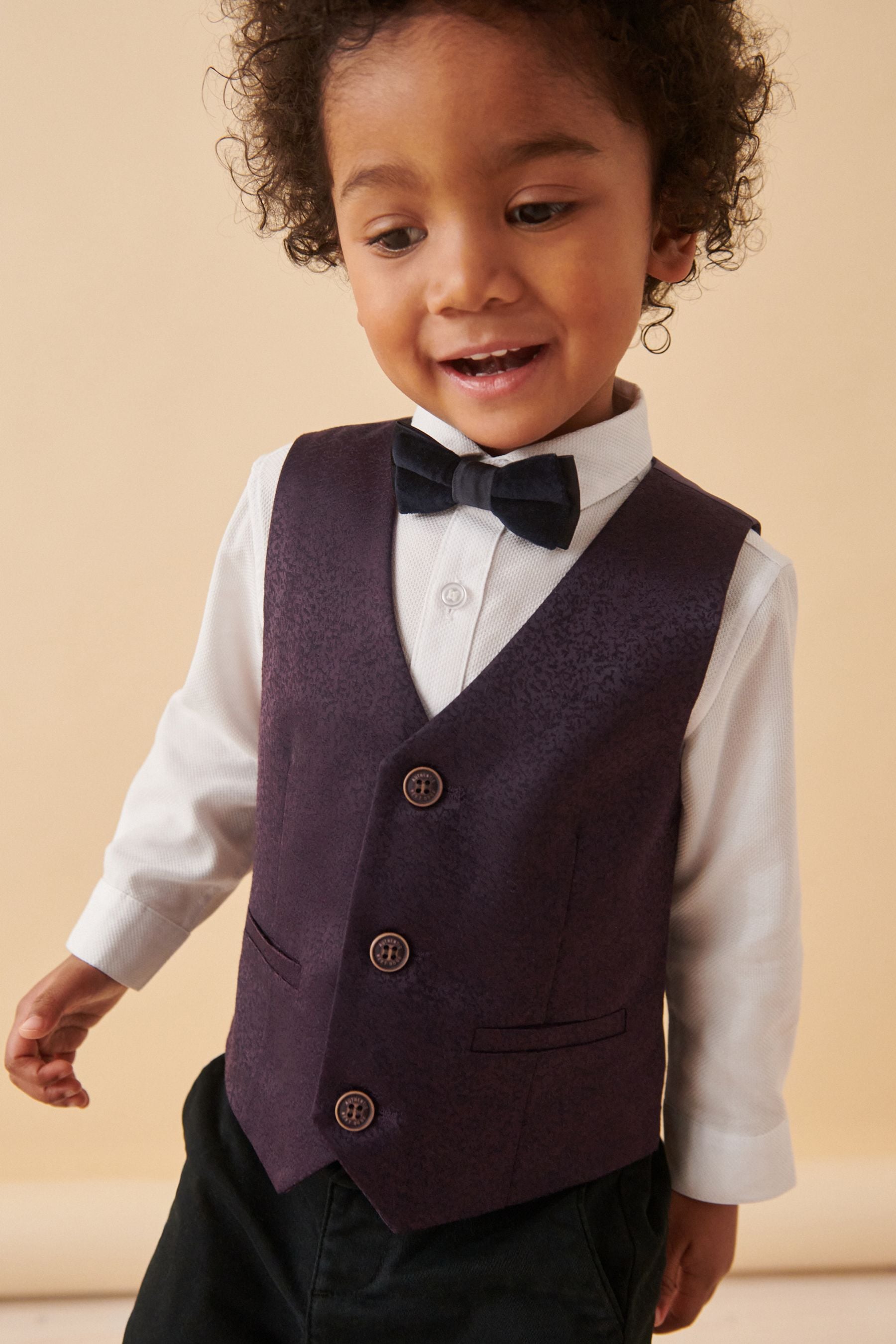 Buy Plum Purple Waistcoat Shirt Bowtie Set 3mths 9yrs from Next United Arab Emirates