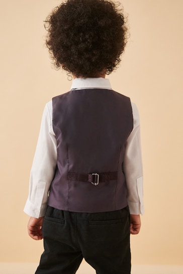 Plum Purple Waistcoat, Shirt & Bowtie Set (3mths-9yrs)