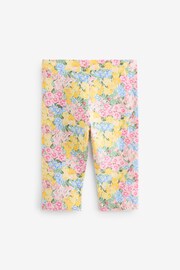 Pink/ Yellow Floral Print Cropped Leggings (3-16yrs) - Image 7 of 8