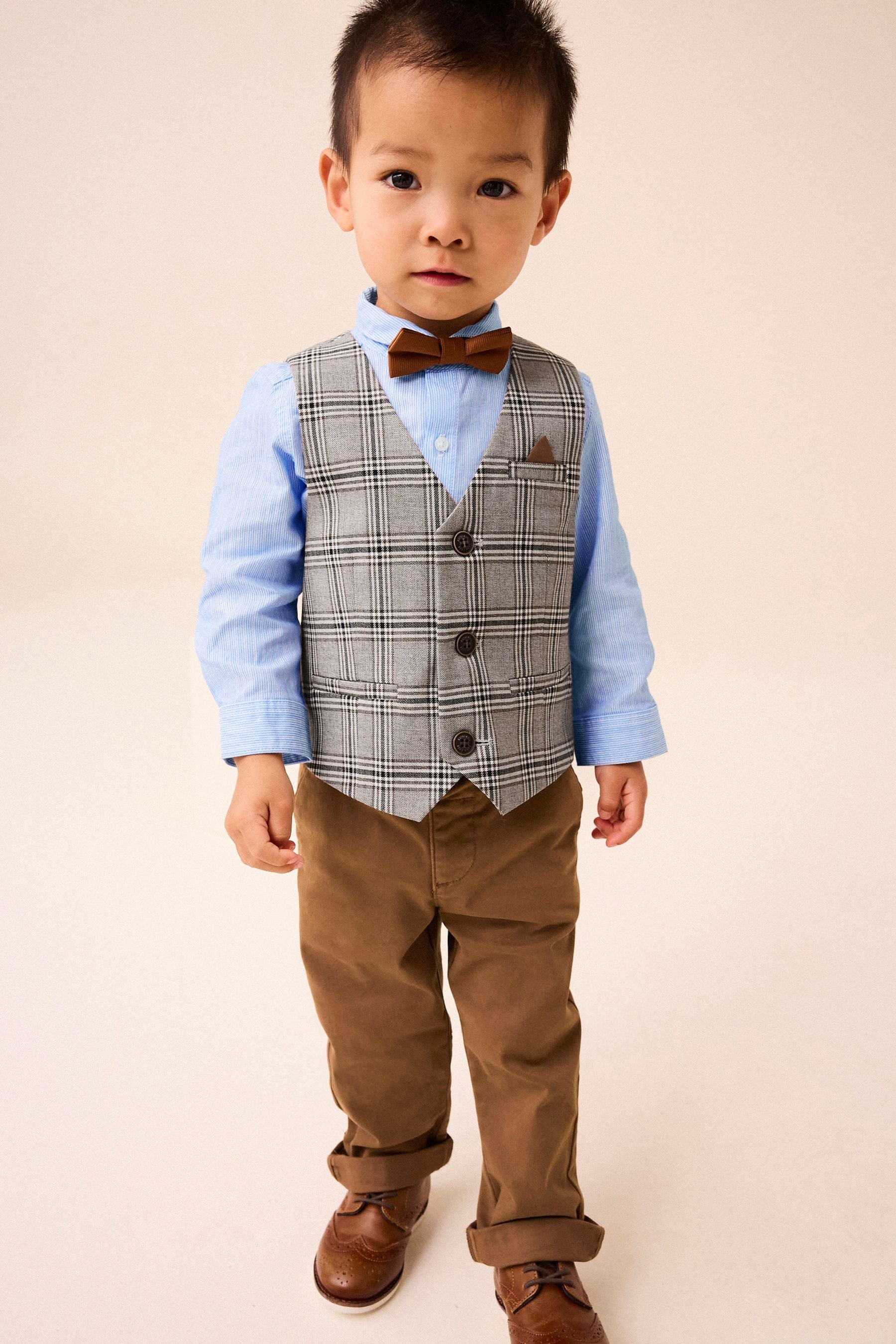 Waistcoat shirt and trousers on sale