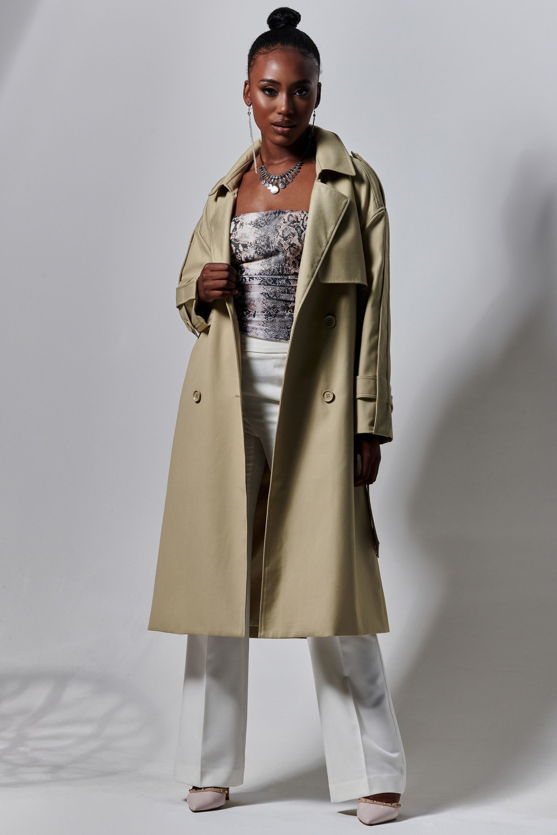 Double breasted duster coat clearance
