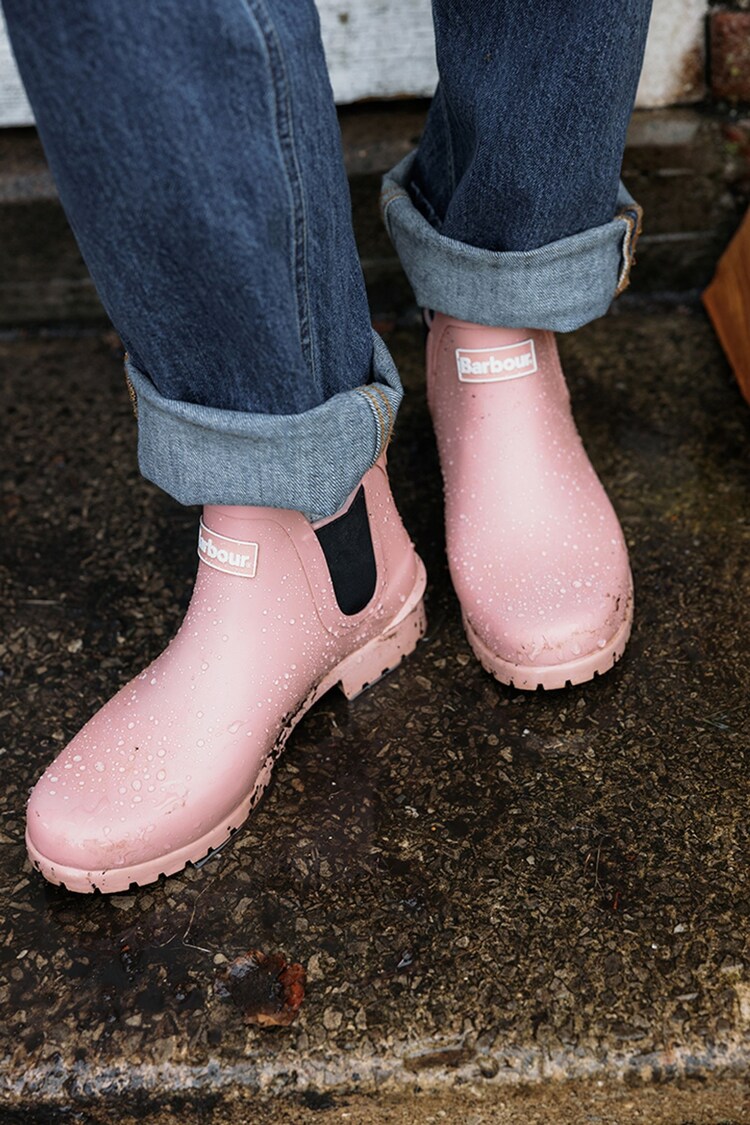 Barbour® Pink Wilton Short Wellington Boots - Image 1 of 6