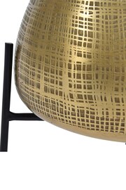 Libra Brass Clyde Tabletop Brass Set of 2 Planters on Black Stands - Image 4 of 4