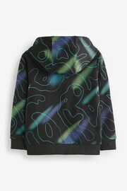 Black Digital Print Zip Through Hoodie (4-16yrs) - Image 2 of 3