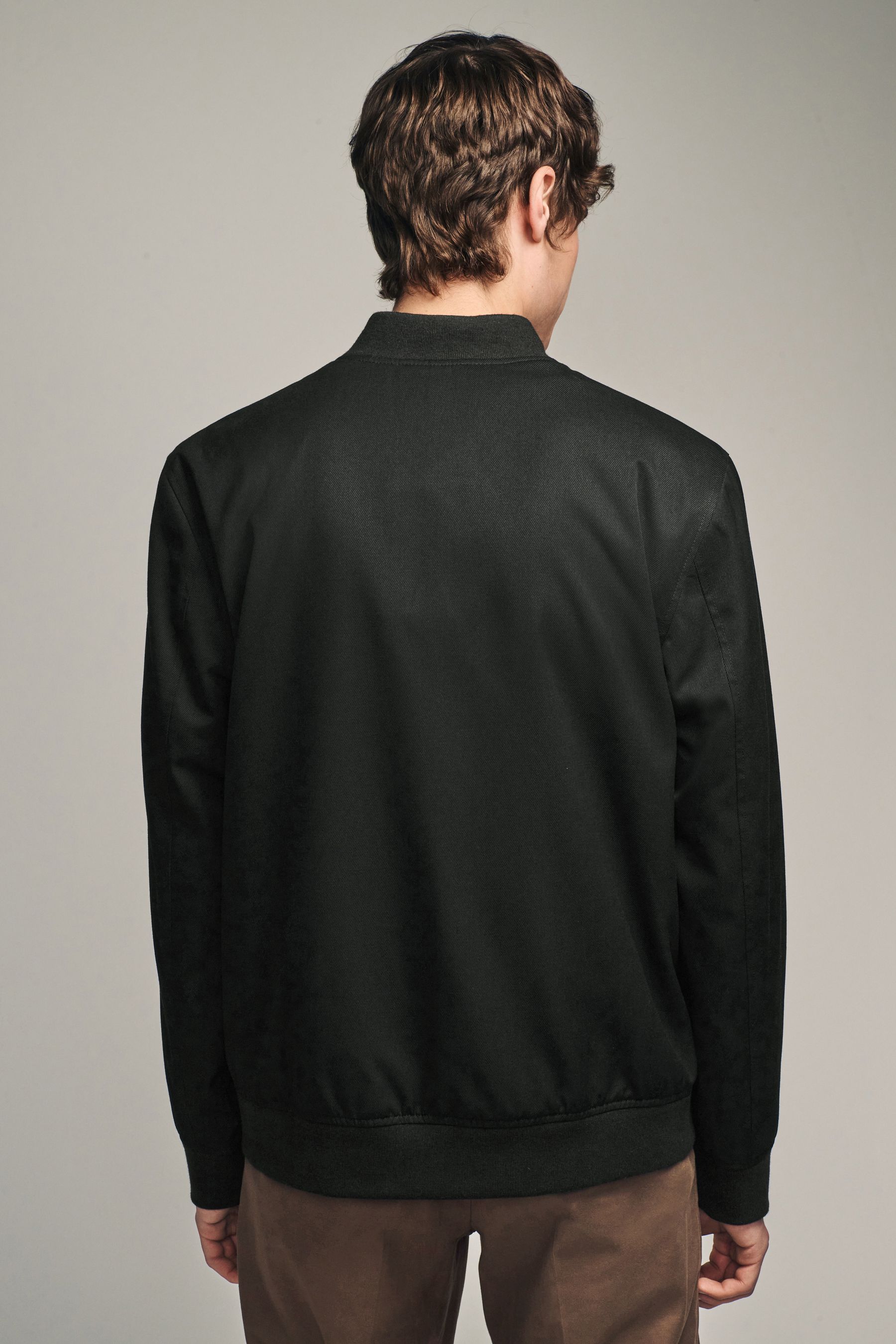 Black smart bomber jacket shop