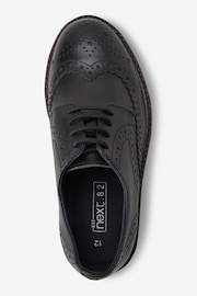 Black Standard Fit (F) Leather Brogues - Image 3 of 4