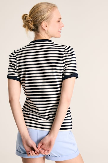 Joules Erin Navy Blue Stripe Short Sleeve T-Shirt