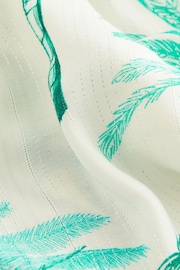 Victoria's Secret Green/Ecru Tropical Palm Print Halterneck Dress - Image 5 of 5