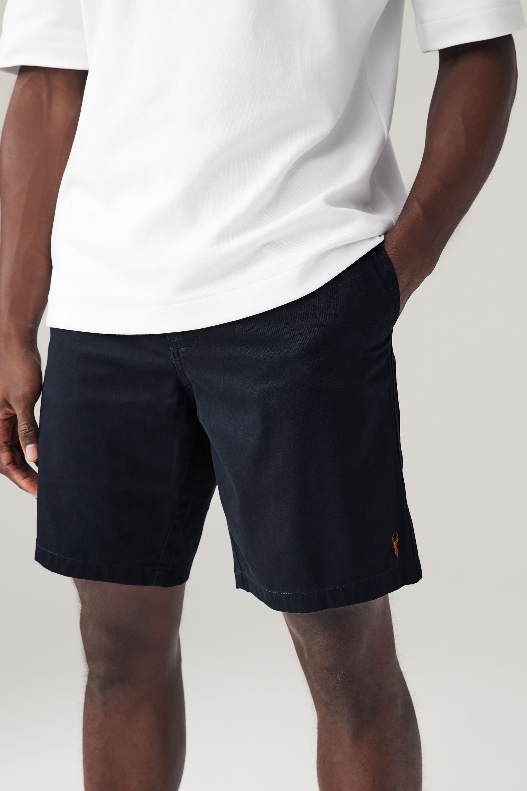 Buy Navy Stone 2 Pack Elasticated Waist Chino Shorts 2 Pack from Next India