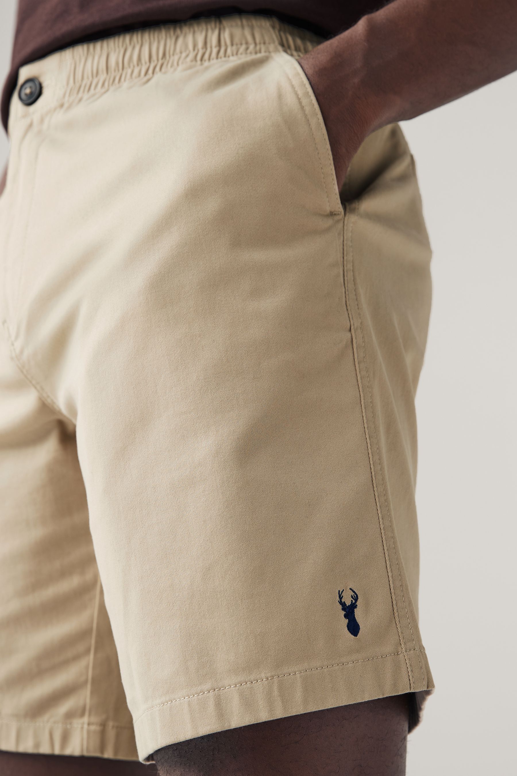 Navy Stone 2 Pack Elasticated Waist Chino Shorts 2 Pack