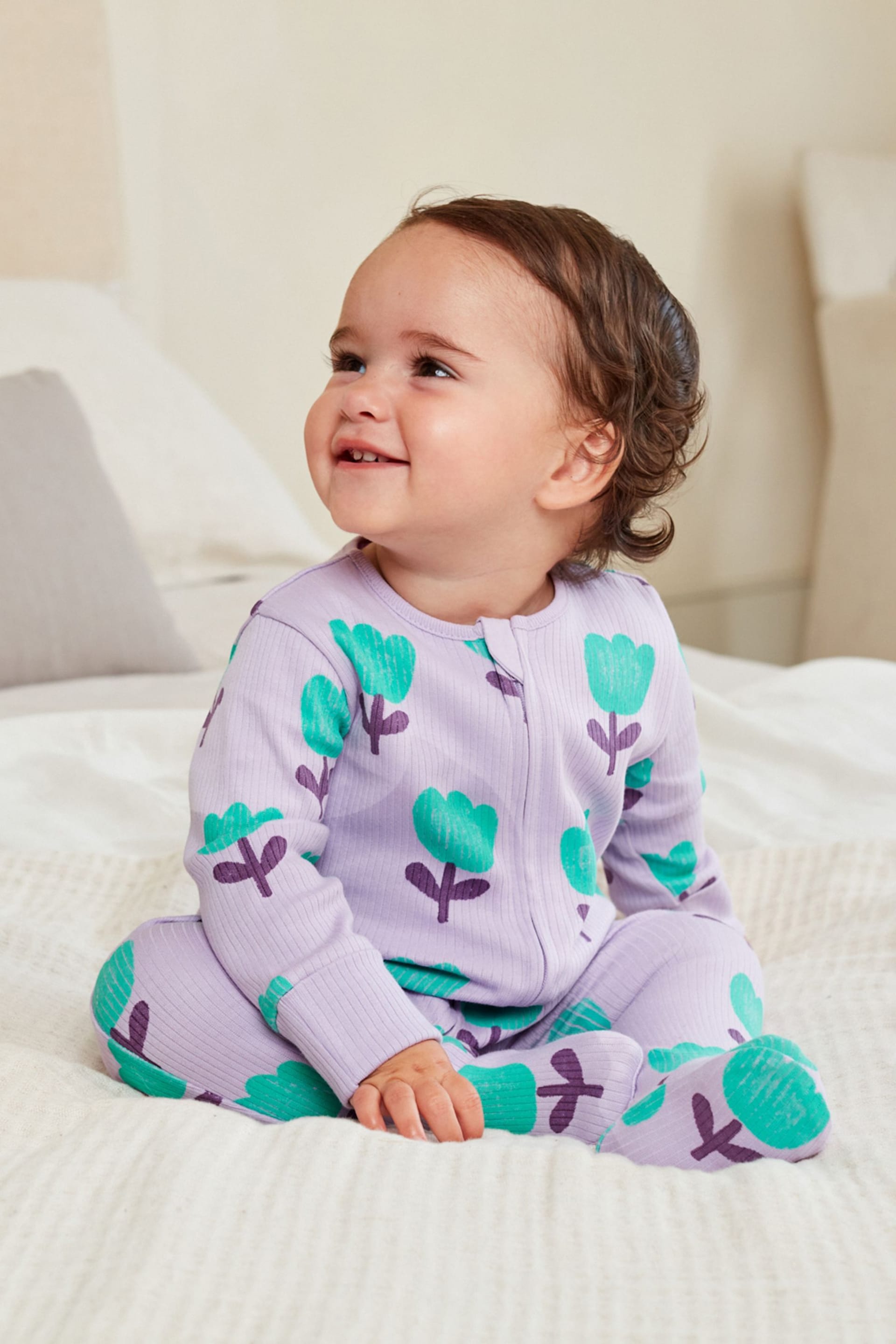 Bright Baby 2 Way Zip Sleepsuit 3 Pack (0mths-2yrs) - Image 11 of 14