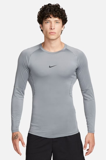 Nike Smoke Grey Pro Dri-FIT Long-Sleeve Top