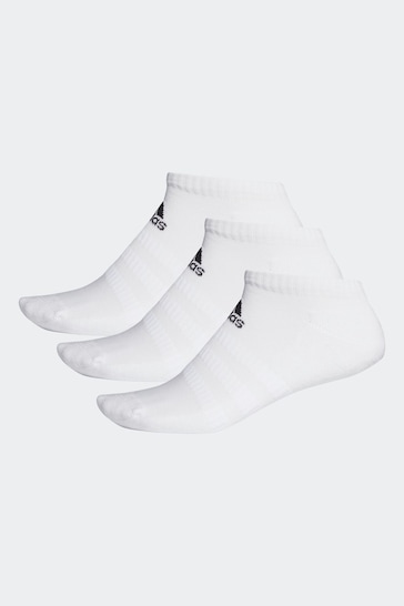 adidas White Adult Cushioned Low-Cut Socks 3 Pack