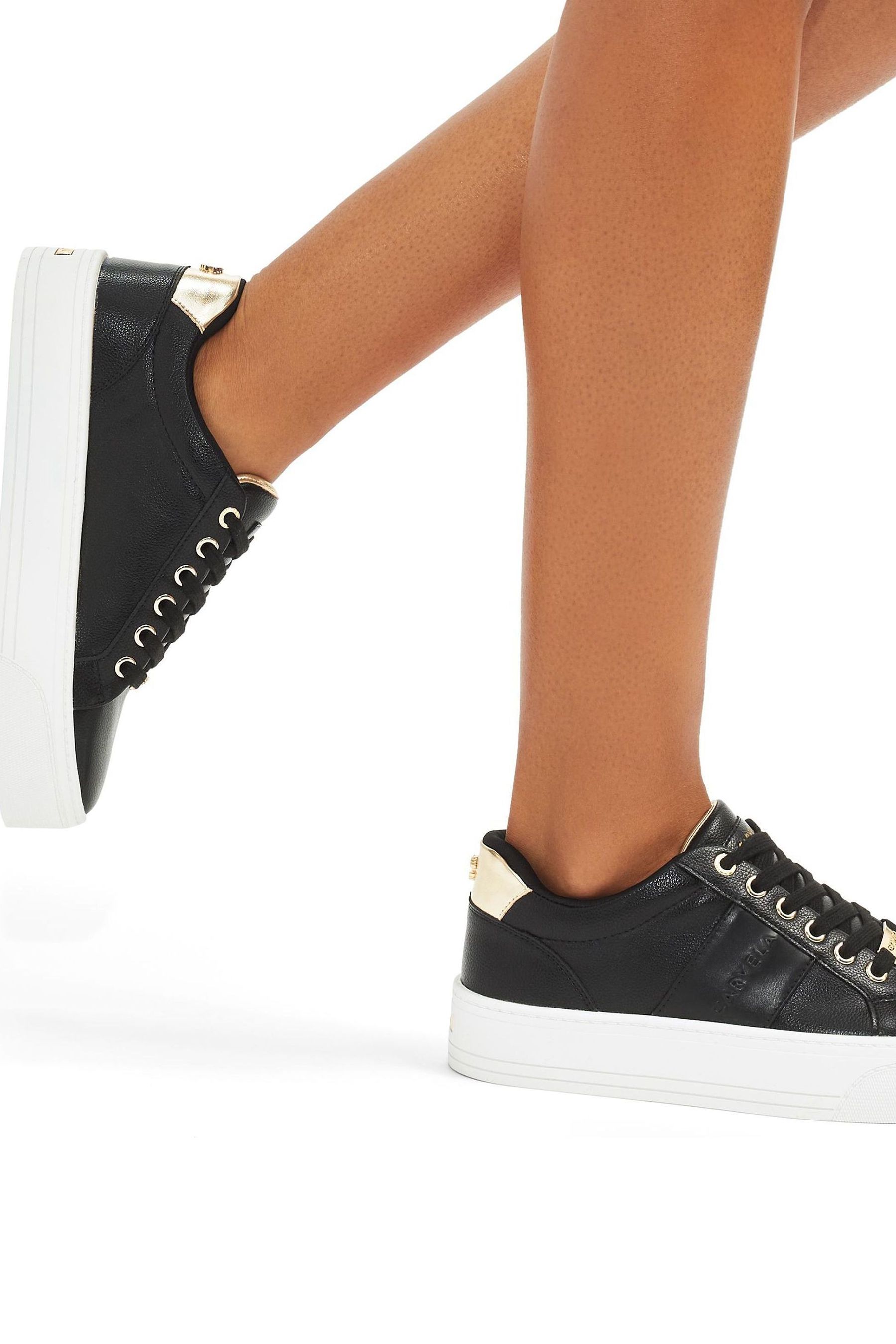 Gold carvela trainers shop