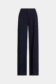 Lauren Ralph Lauren Navy Blue Kirahn Georgette Wide Leg Trousers - Image 7 of 7