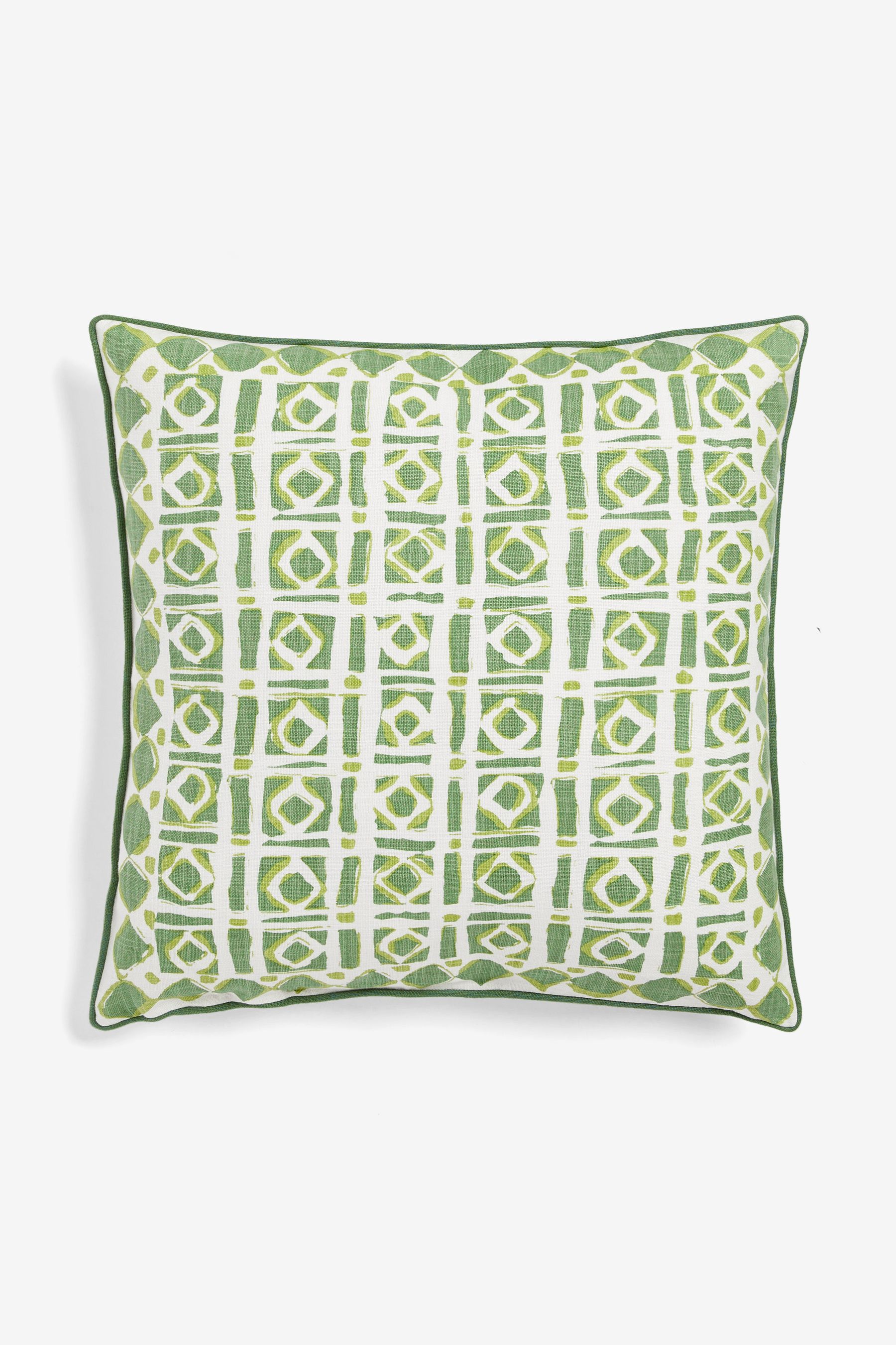 Buy Nina Campbell Green 100 Cotton Batik Check Cushion from the Next UK online shop