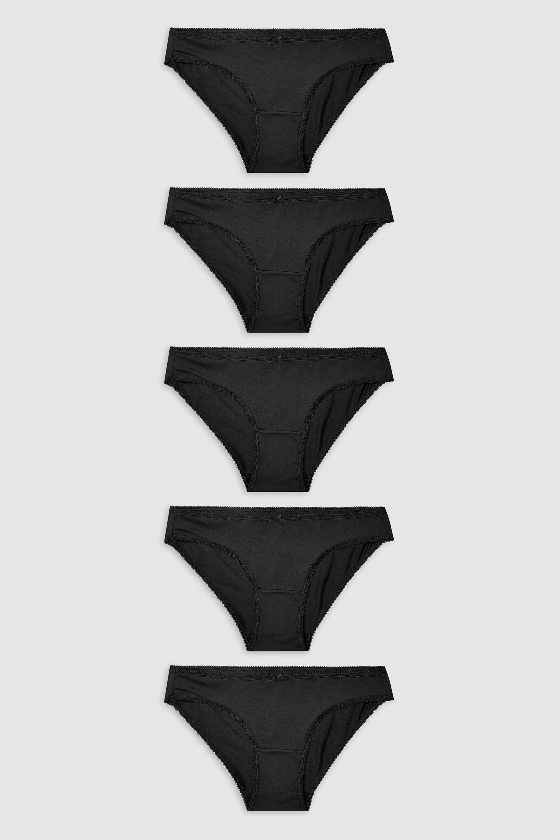 Black Bikini Microfibre Knickers 5 Pack - Image 1 of 5