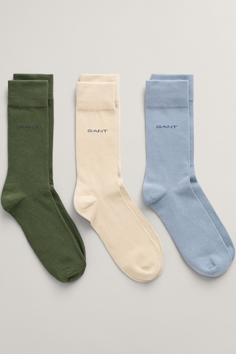 GANT Green Soft Cotton Socks 3 Pack - Image 1 of 1