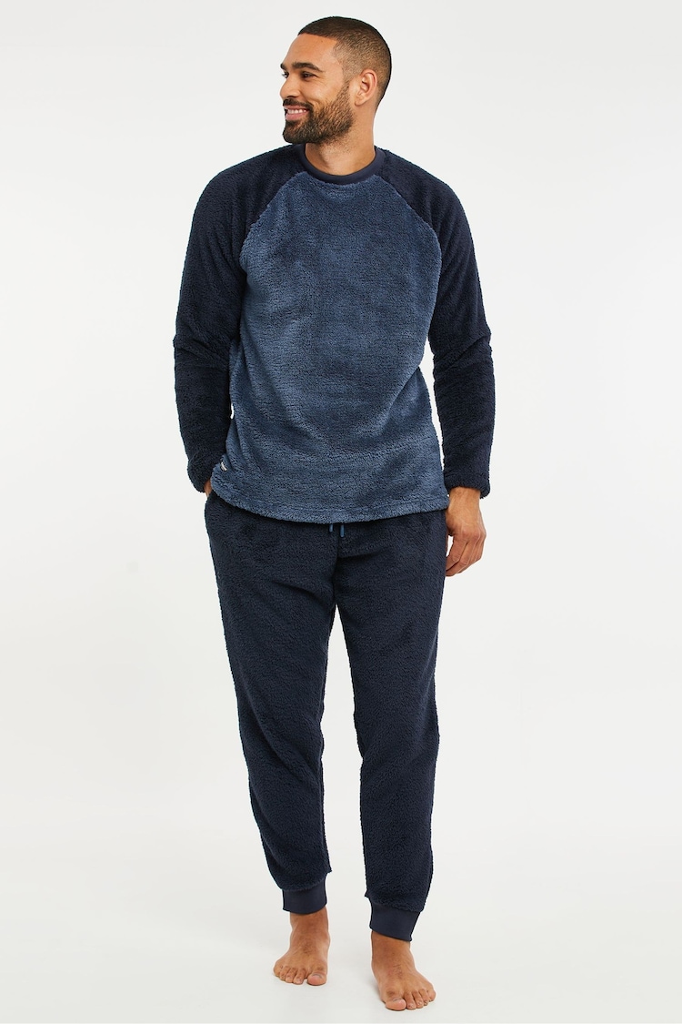 Threadbare Blue Borg Loungewear Set - Image 1 of 4