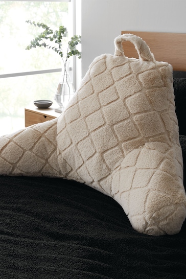 Catherine Lansfield Natural Cosy and Soft Diamond Fleece Cuddle Chair Cushion Cushion