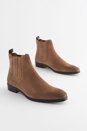 Brown Suede Chelsea Boots - Image 1 of 7