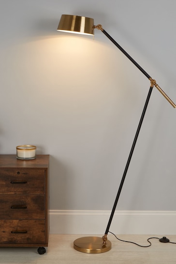 Searchlight Brass Privet Adjustable Floor Lamp
