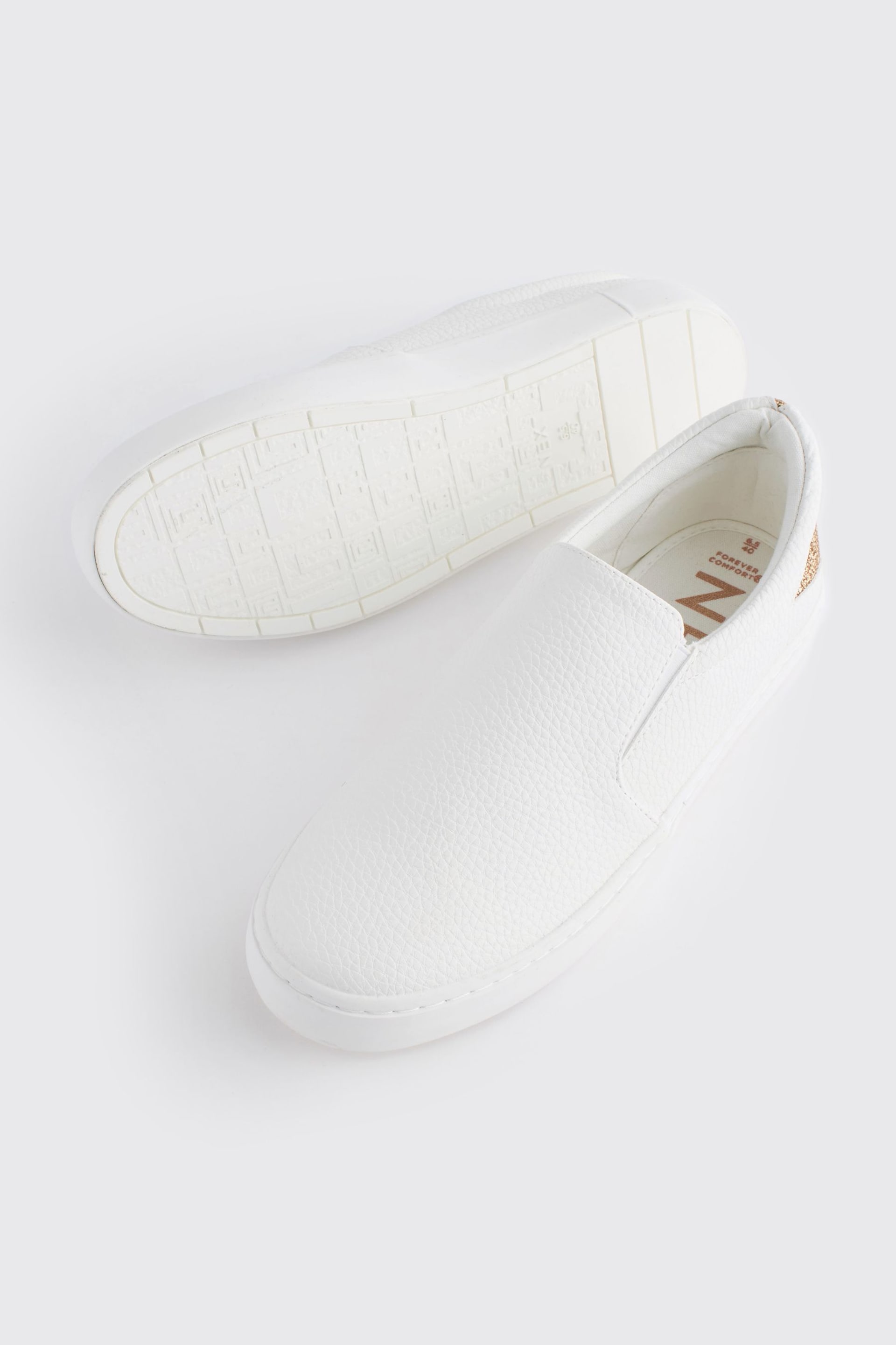 White Forever Comfort® Slip-On Star Trainers - Image 5 of 9