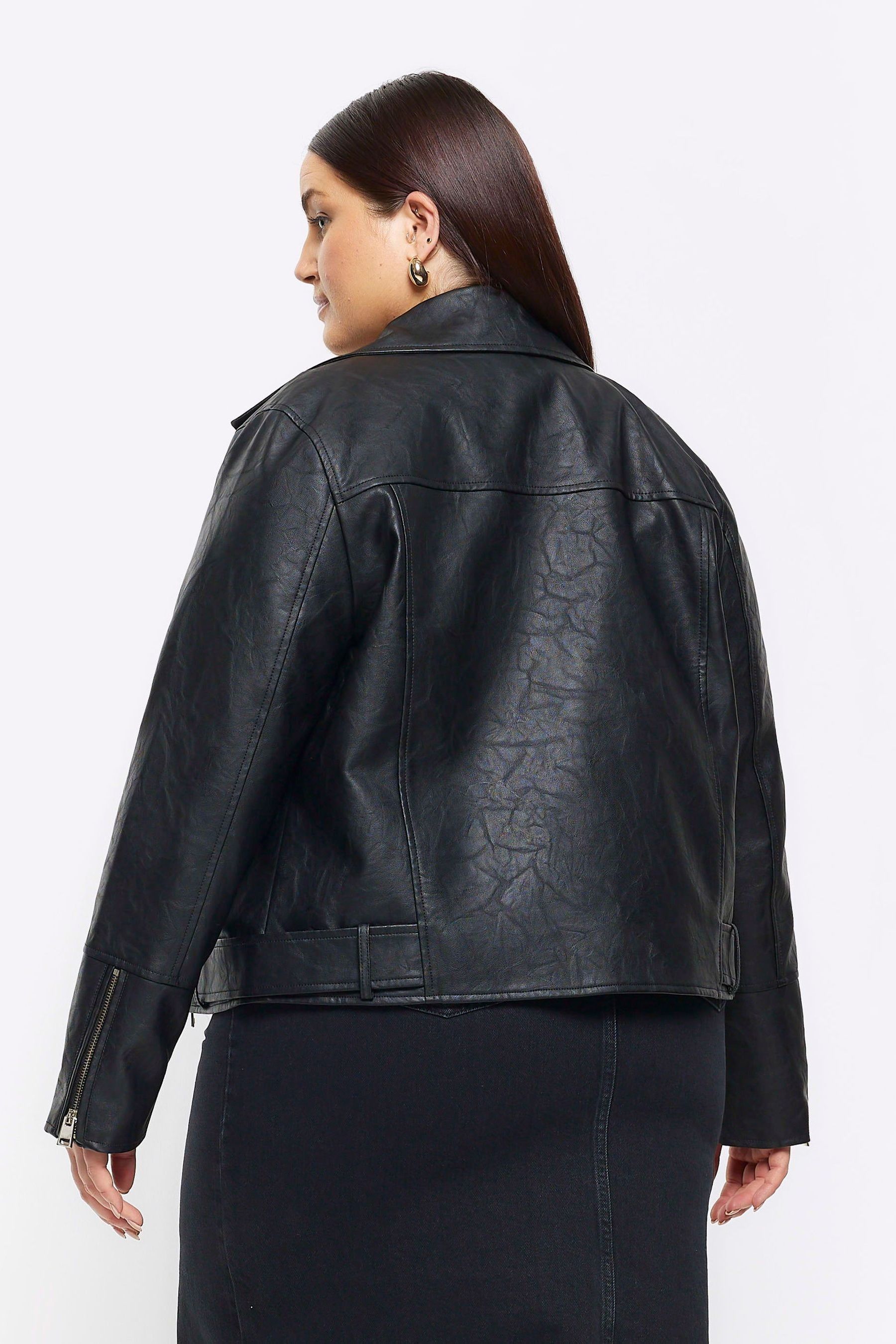 River island plus leather jacket cheap