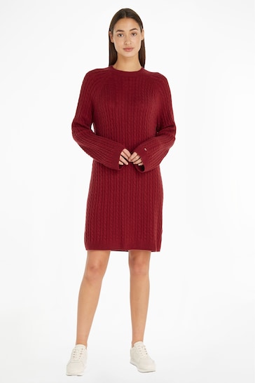 Tommy Hilfiger Red Cable Knit Dress