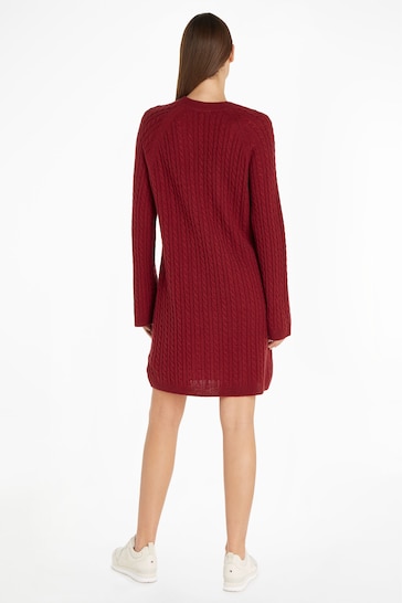 Tommy Hilfiger Red Cable Knit Dress