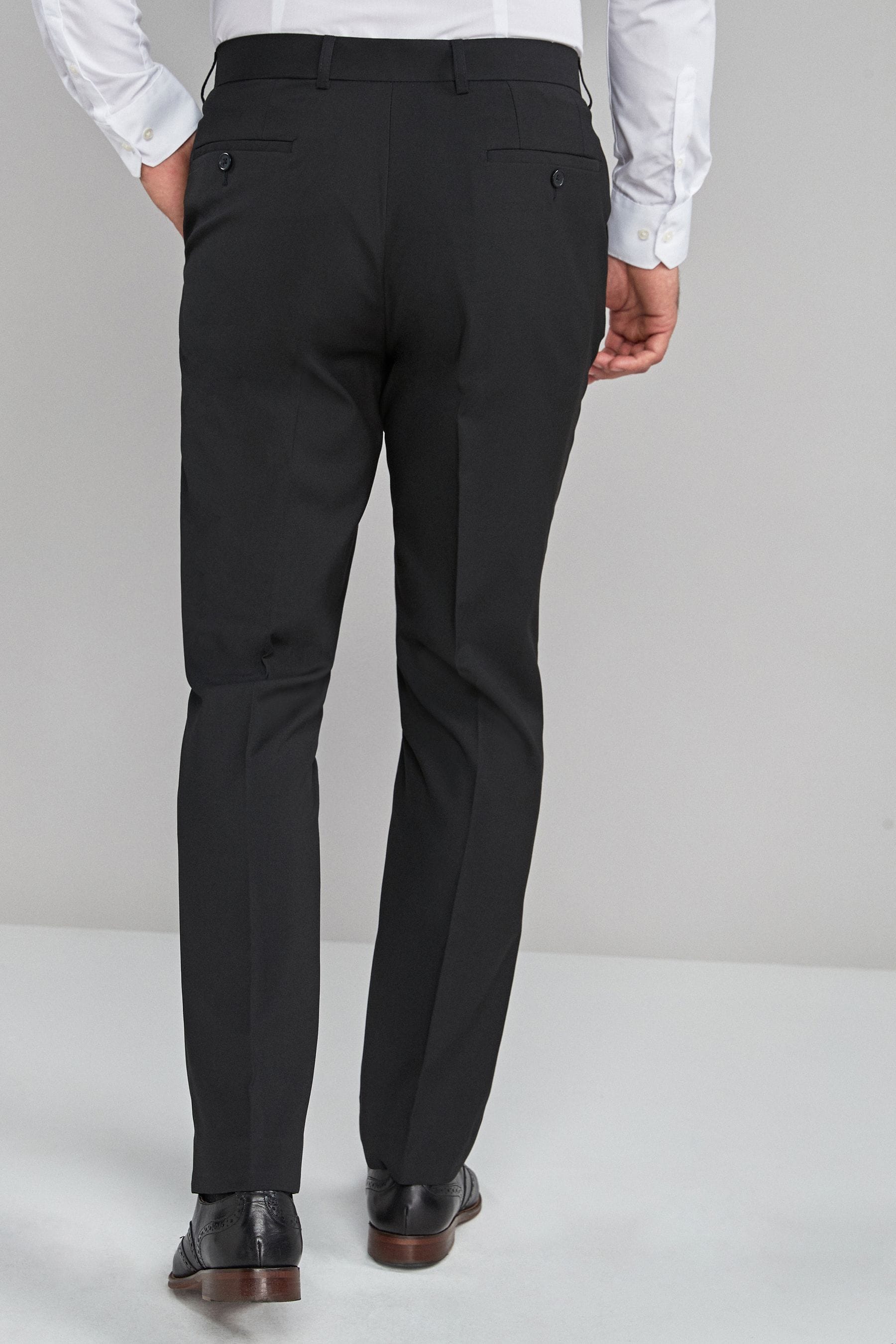 Black Stretch Smart Trousers