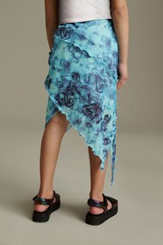 Multi Blue Floral Printed Asymmetric Skirt (3-16yrs) - Image 4 of 8