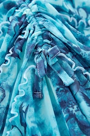 Multi Blue Floral Printed Asymmetric Skirt (3-16yrs) - Image 8 of 8