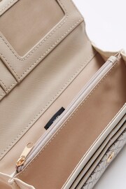 River Island Cream Panelled Monogram Cliptop Purse - Image 4 of 4