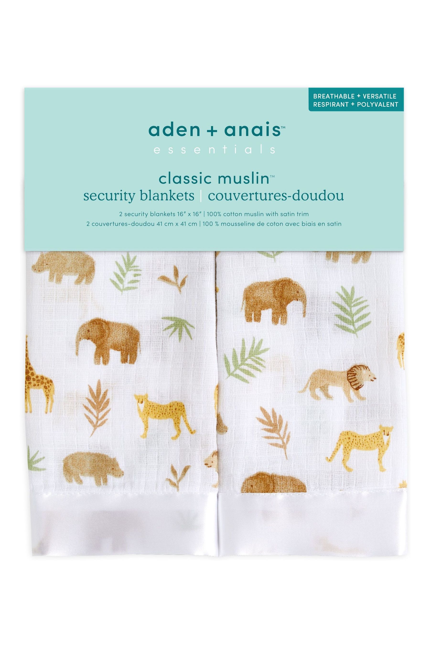 Buy aden anais Animal Print Essentials Muslin Comforter Security 100 Cotton Blankets 2 Pack from Next Luxembourg