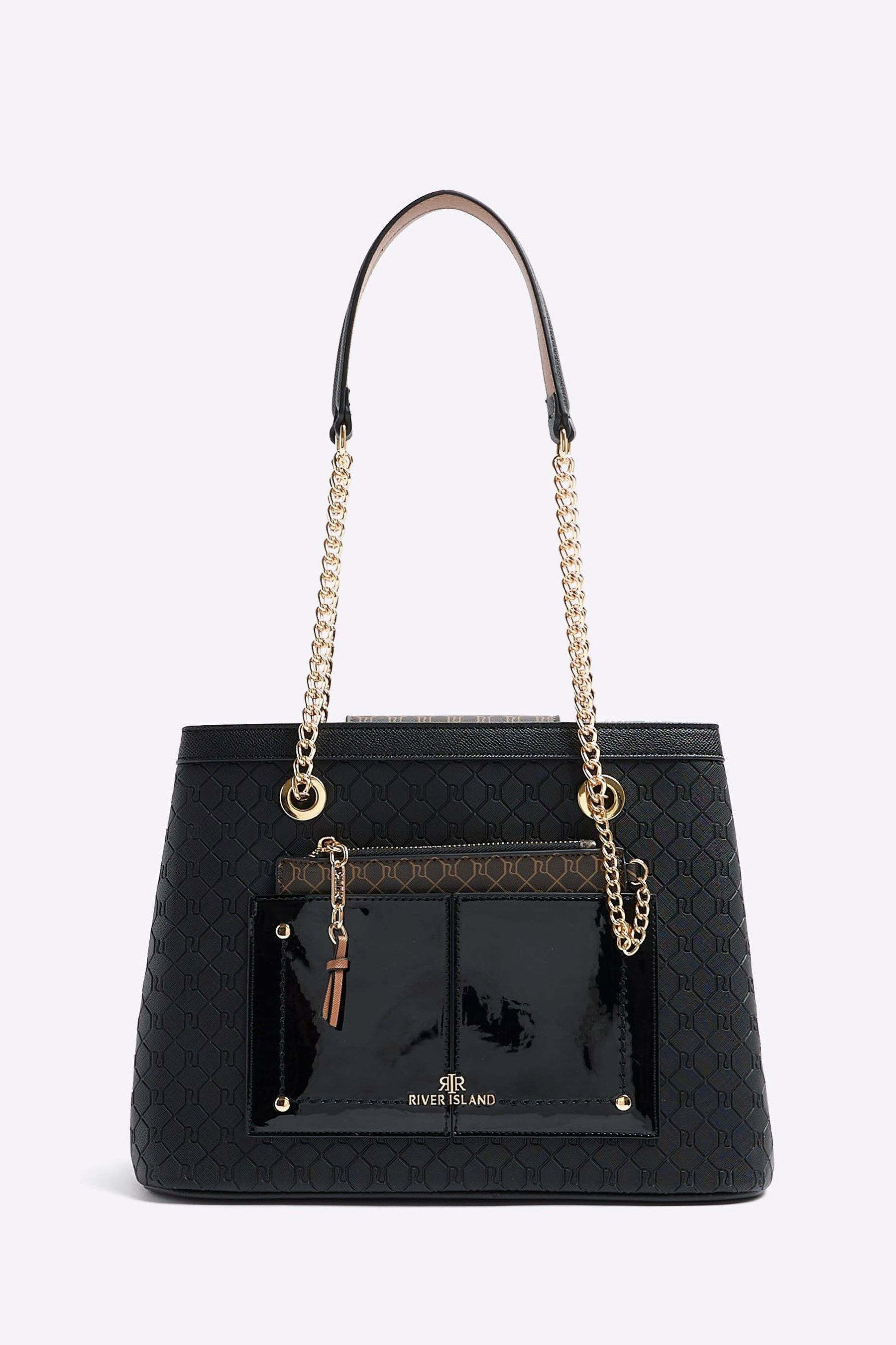 River island black tote bag clearance