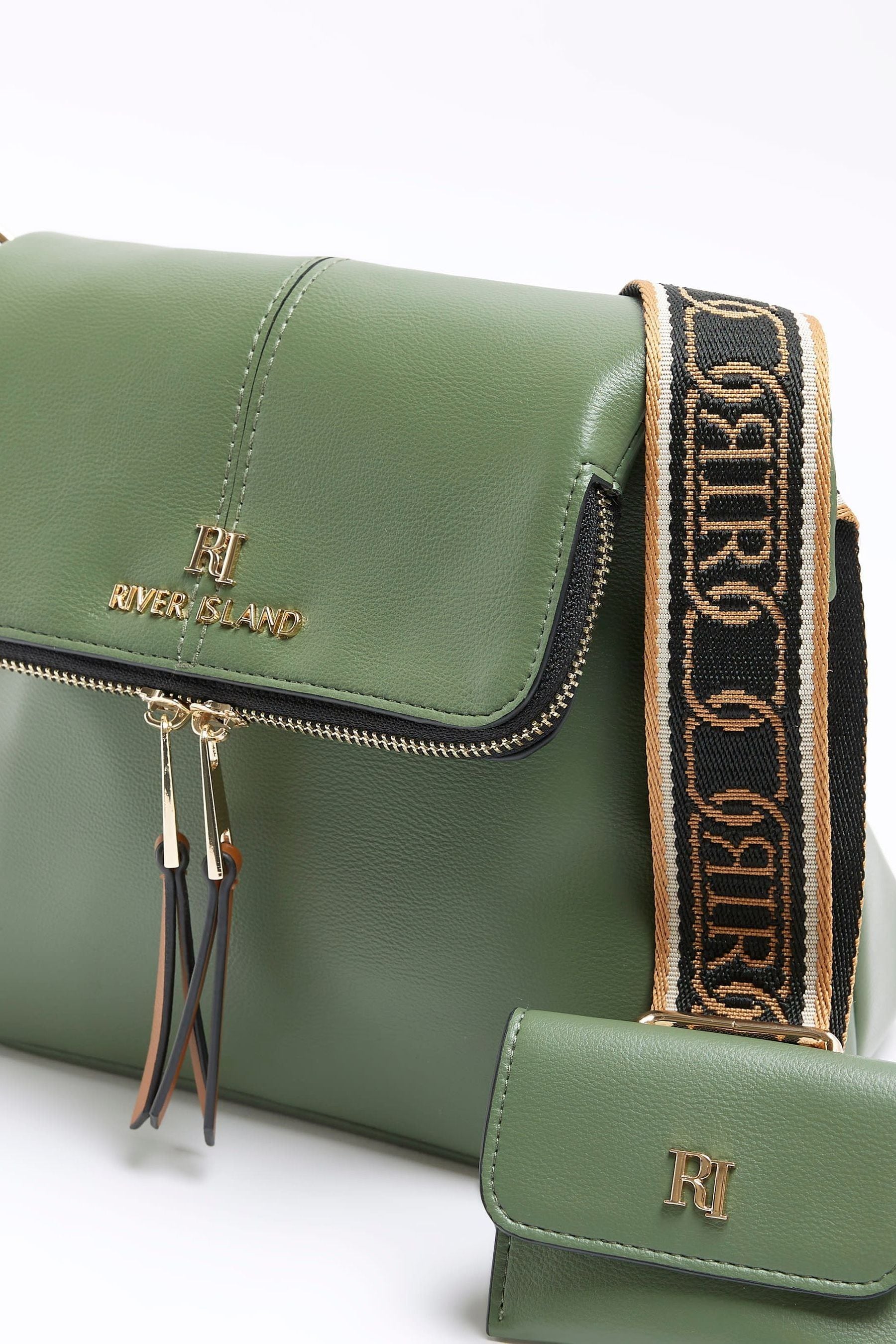 Buy River Island Green Messenger Bag from Next Luxembourg