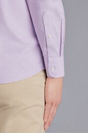 Charles Tyrwhitt Purple Plain Sf Button-down Non-iron Stretch Oxford Shirt - Image 4 of 6