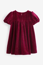 Red Textured Velvet Party Dress (3mths-10yrs) - Image 6 of 7