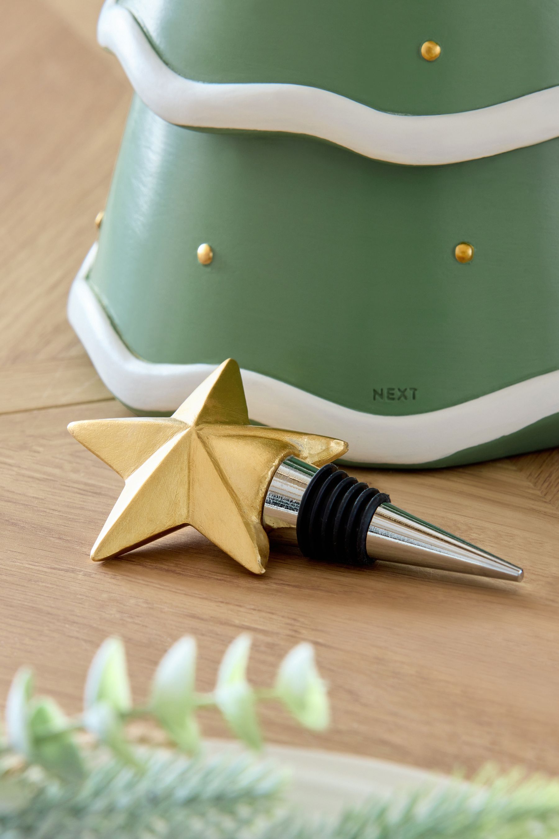 Buy Green Christmas Tree and Star Bottle Holder and Stopper Set from Next United Arab Emirates