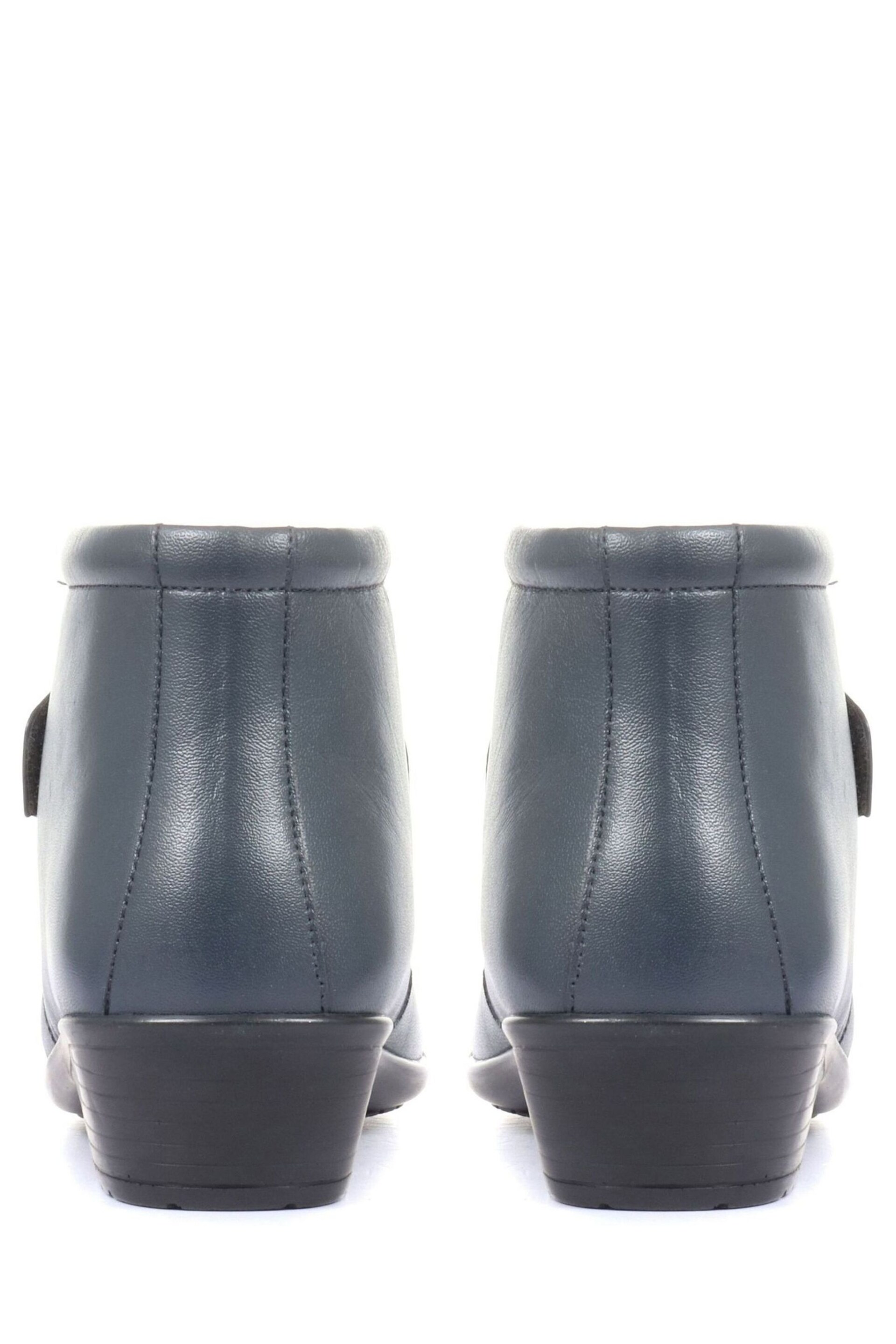 Pavers Blue Wide Fit Leather Ladies Ankle Boots - Image 3 of 5