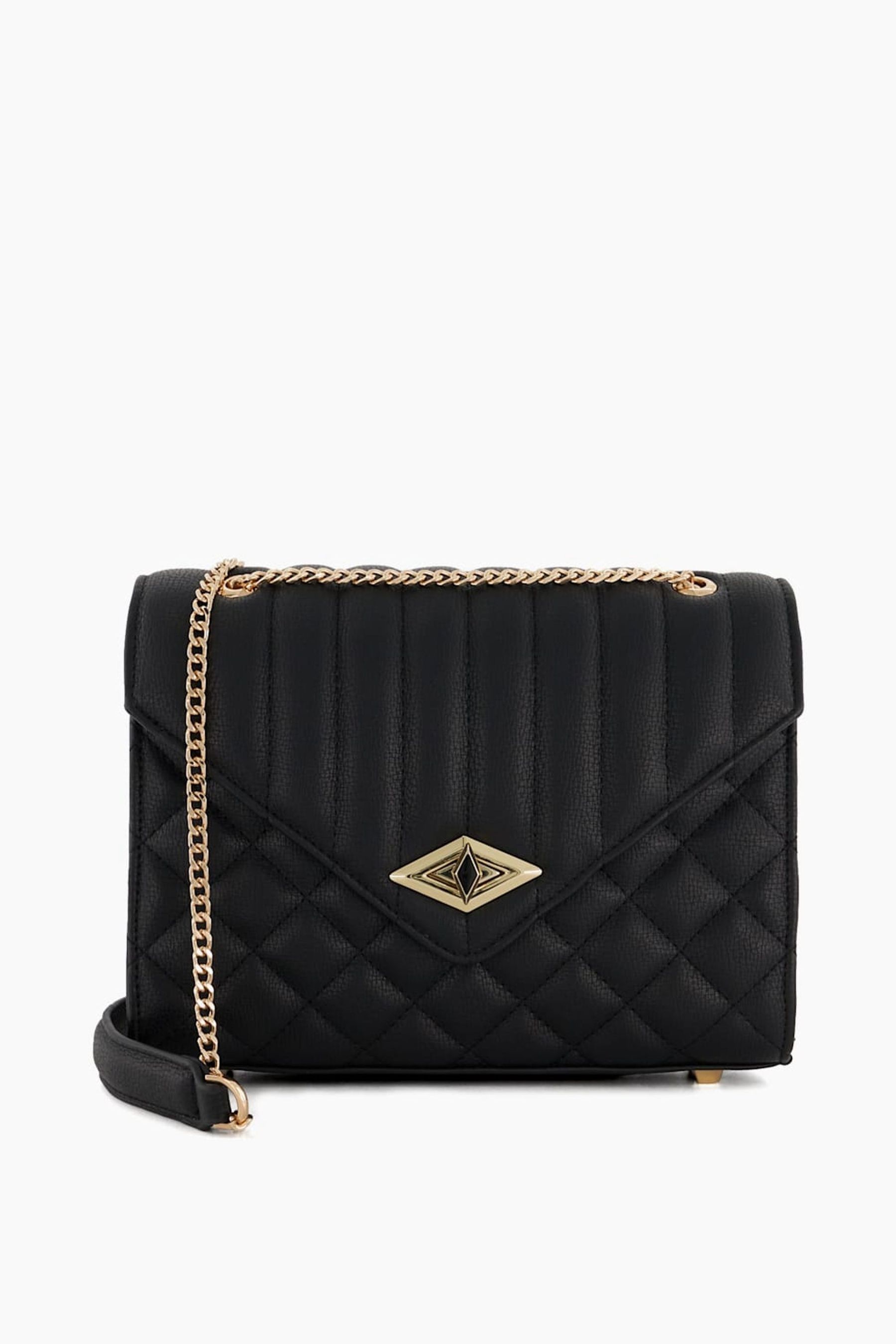 Buy Dune London Black Dellsie Quilted Slim Clutch Bag from Next Luxembourg