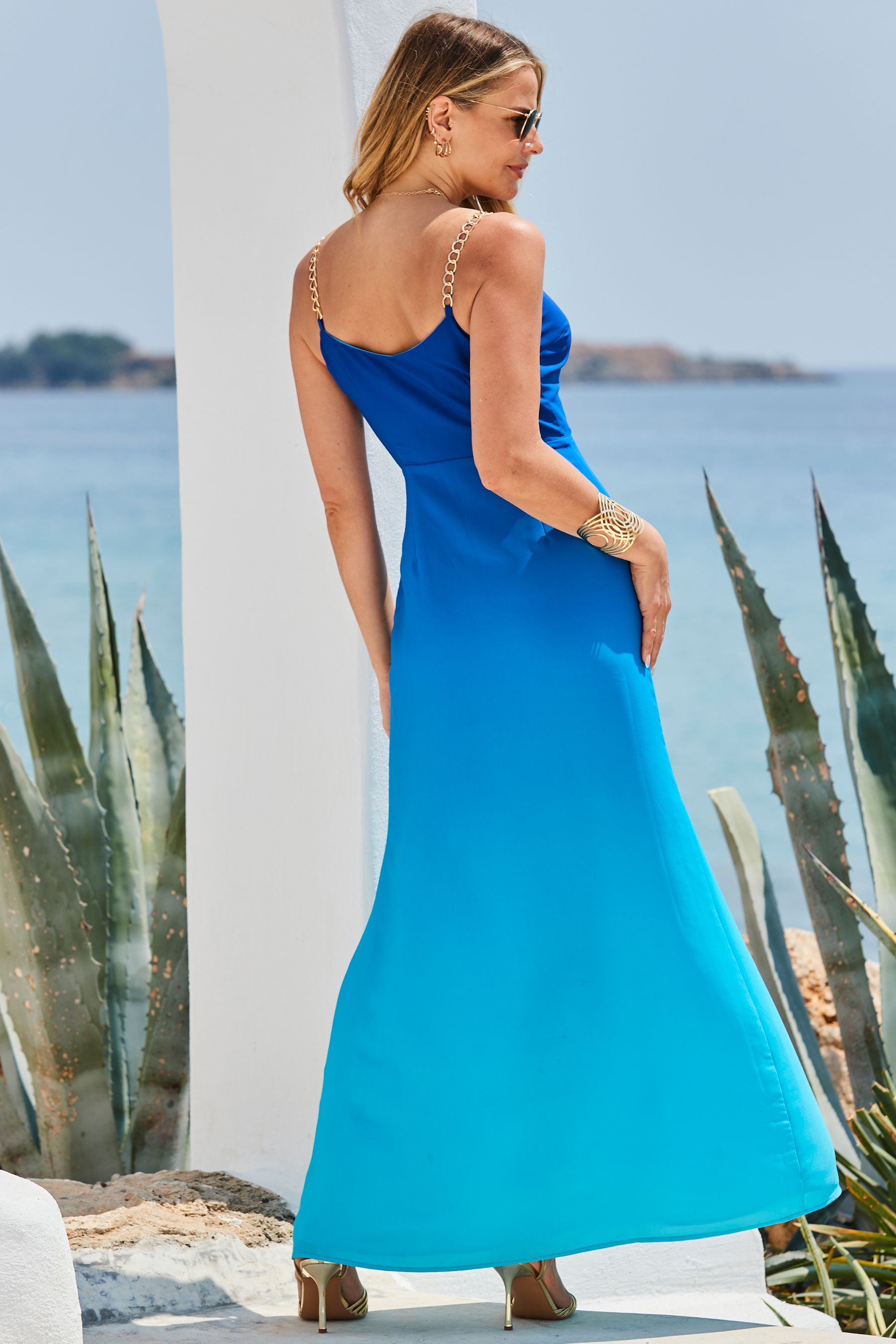 Blue maxi dress uk hot sale