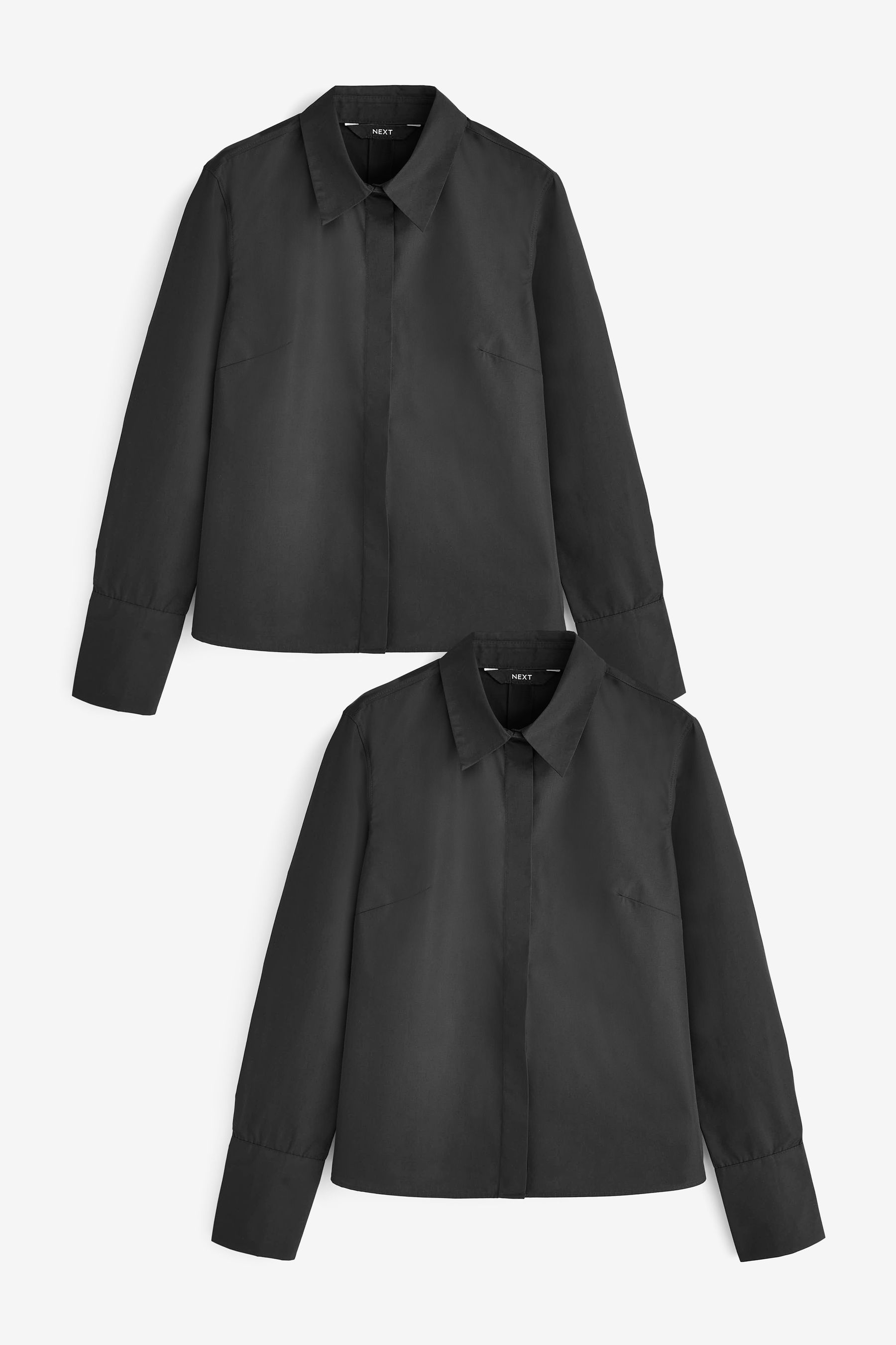 Black long sleeve shirt with white collar 2025
