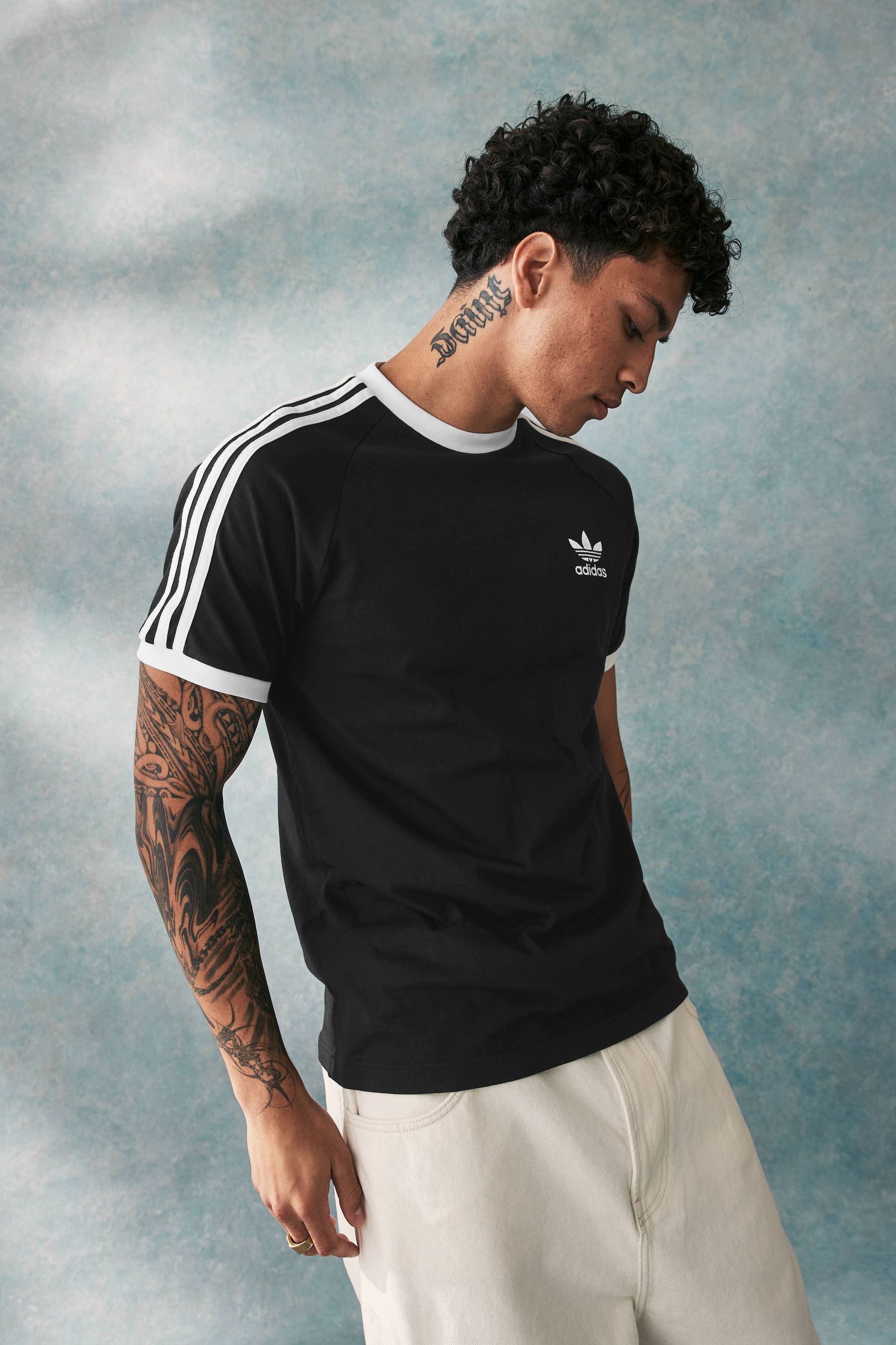 Buy adidas Black Adicolor Classics 3 Stripes 100 Cotton T Shirt from the Next UK online shop