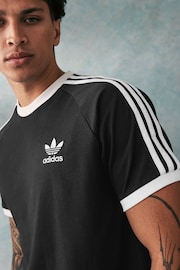 adidas Black Adicolor Classics 3-Stripes 100% Cotton  T-Shirt - Image 5 of 7