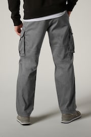 Charcoal Grey Straight Authentic Stretch Cotton Blend Cargo Trousers - Image 3 of 9