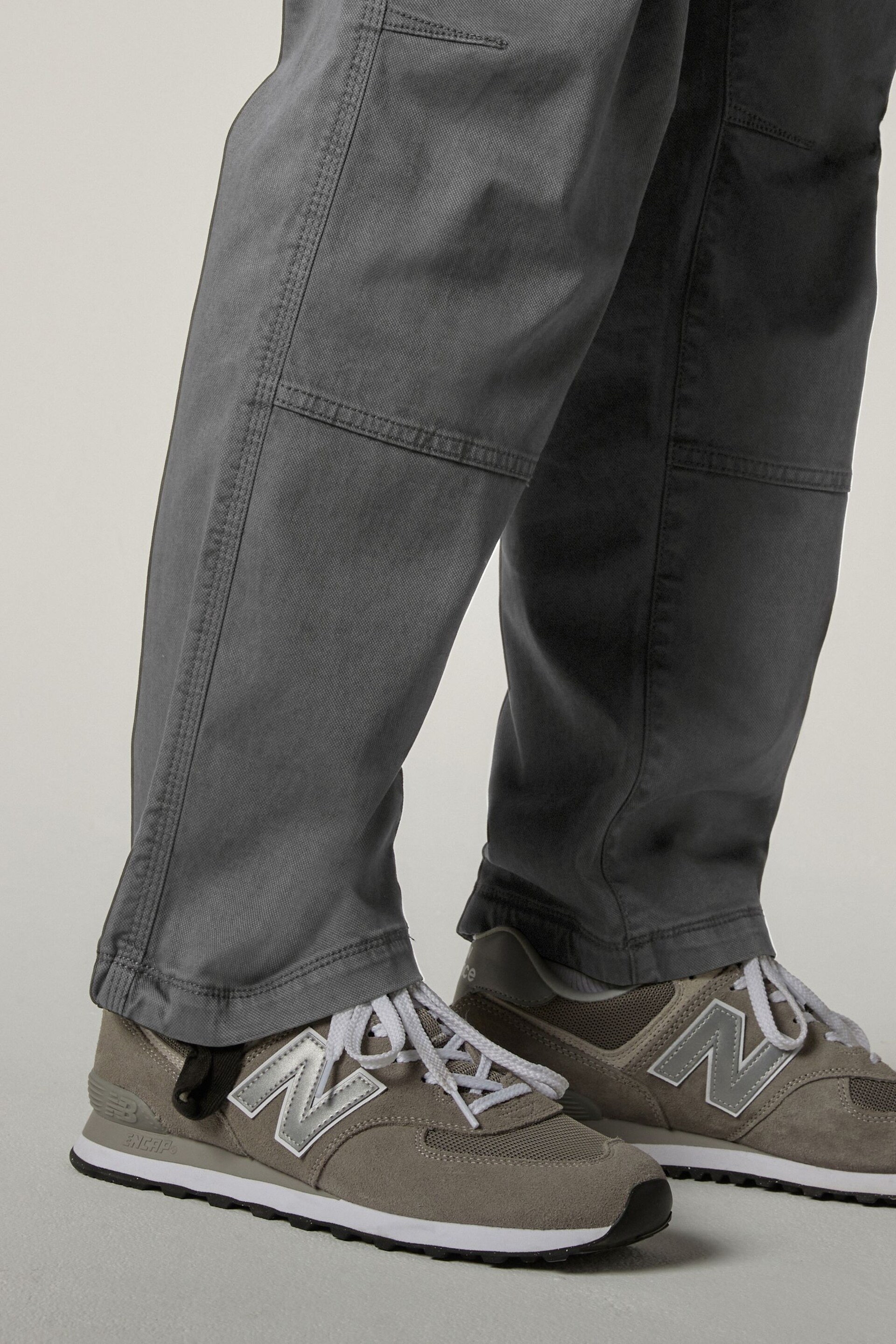 Charcoal Grey Straight Authentic Stretch Cotton Blend Cargo Trousers - Image 7 of 9